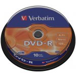 Verbatim DVD-R 4,7GB 16x, AZO, cakebox, 10ks (43523) – Zboží Živě