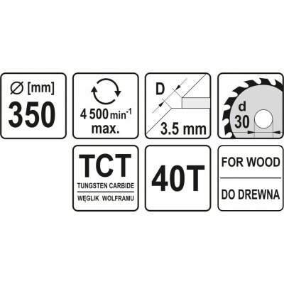 Yato pilový kotouč 350x30mm 40 zubů na dřevo YT-6081 – Sleviste.cz