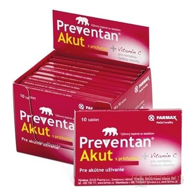 Farmax Preventan Akut s novou příchutí box obohacený o vitamin C 100 tablet – Hledejceny.cz