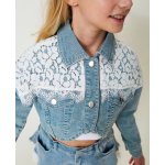 Twinset bunda riflová s krajkou modrá – Hledejceny.cz