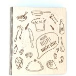 MAJADESIGN Dřevěná kuchařka zápisník na recepty text na přání A4, Čistý – Zboží Mobilmania