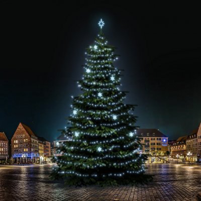 DECOLED LED světelná sada na vánoční stromy vysoké 21-23 m ledová bílá s dekory EFD05 – Hledejceny.cz