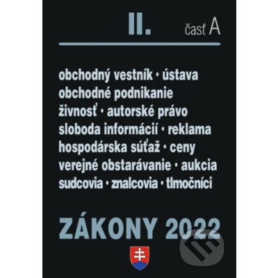 Zákony 2022 II. A - Obchodné právo a živnostenský zákon - Poradca s.r.o.