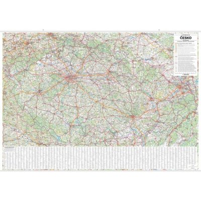 Česko - nástěnná automapa - 1 : 360 000 s rejstříkem obcí 2025 – Sleviste.cz