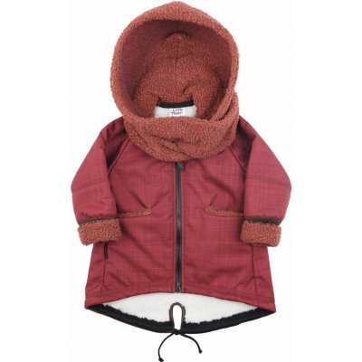Little Things kabátek softshellový s kapucí a šálou vínová – Hledejceny.cz