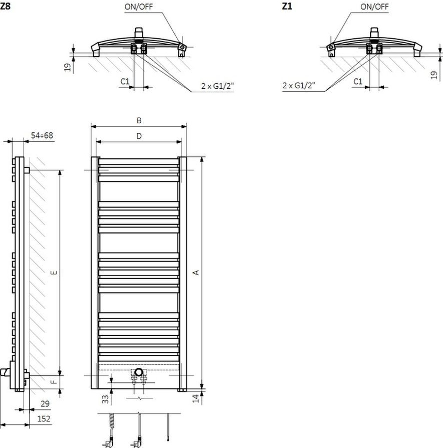 Terma Dexter Pro 1220 x 400 mm WZDPN122040K916Z1U