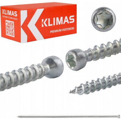 Konstrukční vruty do dřeva Klimas WKFC 6x260 mm, hlava válcová, 100 ks – Hledejceny.cz