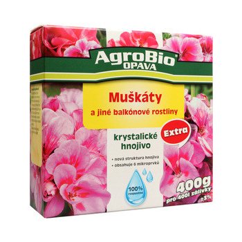 AGROBIO Krystalické hnojivo EXTRA muškáty 400g