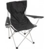 Zahradní židle a křeslo Divero 33263 Skládací kempingová židle s držákem nápojů černá