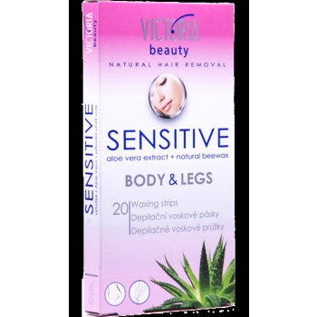 Victoria Beauty Sensitive depilační voskové pásky na tělo a nohy 20 ks