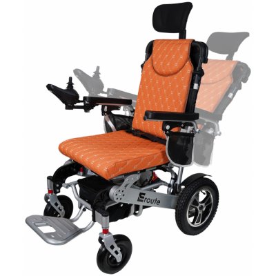 Eroute 8000R Elektrický invalidní vozík skládací s automatickým polohováním opěradla Oranžová – Sleviste.cz
