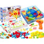 KIK Mozaika dětské puzzle plastové bloky + šroubovák 261 ks – Zboží Mobilmania
