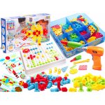 KIK Mozaika dětské puzzle plastové bloky + šroubovák 261 ks – Zboží Dáma