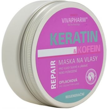 VivaPharm Keratinová maska na vlasy s kofeinem 200 ml