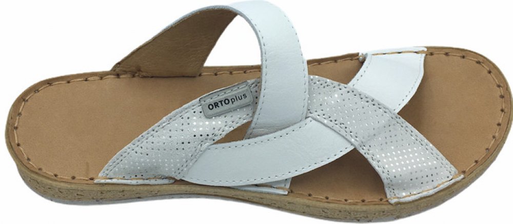 Orto Plus 4086 dámské kožené zdravotní pantofle bílé | Srovnanicen.cz