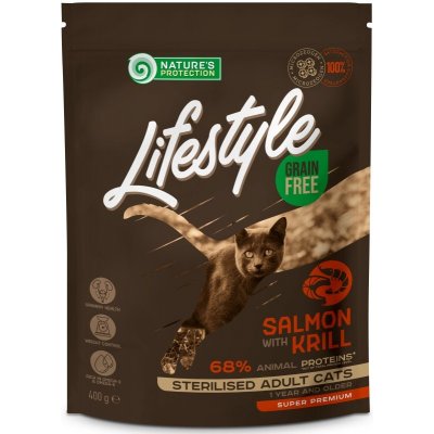 Nature's Protection Cat Dry LifeStyle GF Sterilised Salmon 400 g – Zboží Mobilmania