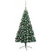 Vánoční stromek zahrada-XL Umělý vánoční půl stromek s LED a sadou koulí zelený 150 cm