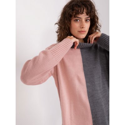 BASIC delší svetr ba sw 0234.65p grey pink – Zboží Mobilmania
