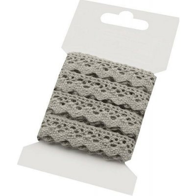 Bavlněná krajka paličkovaná šíře 15 mm Varianta: 13 šedá světlá, Balení: 1 karta – Zboží Dáma