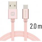 Swissten 71521305 USB 2.0 typ A na C, USB 2.0, zástrčka A - zástrčka C, opletený, 2m, růžovo-zlatý – Hledejceny.cz