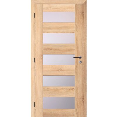 Solodoor rámové, 60 L, 650 × 1985 mm, fólie, levé, dub Mystic, prosklené 490400065000