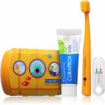 CURAPROX Kids travel set modrý 1x zubní kartáček, 2x mezizubní kartáček CPS, 1x zubní pasta máta 6+ 10 ml, 1x nálepka – Zboží Dáma