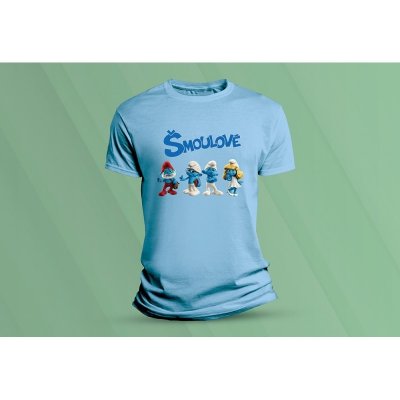Sandratex dětské bavlněné tričko Šmoulové 1., Nebesky modrá – Zboží Mobilmania