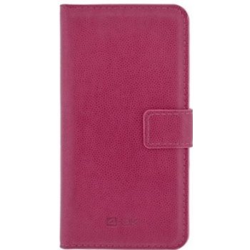 Pouzdro 4-OK BOOK WALLET UNIVERSAL WITH POCKET CARD - XL 6" růžové