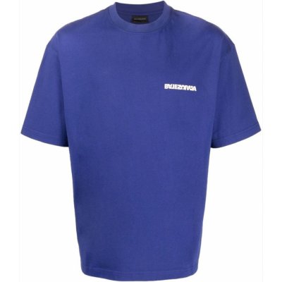 Balenciaga Twisted Logo blue tričko tmavě modrá