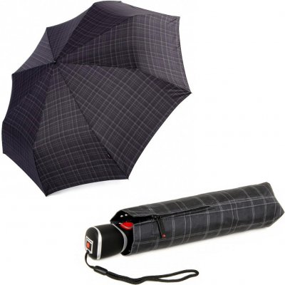 Knirps Gents Print pánský deštník kostky šedý