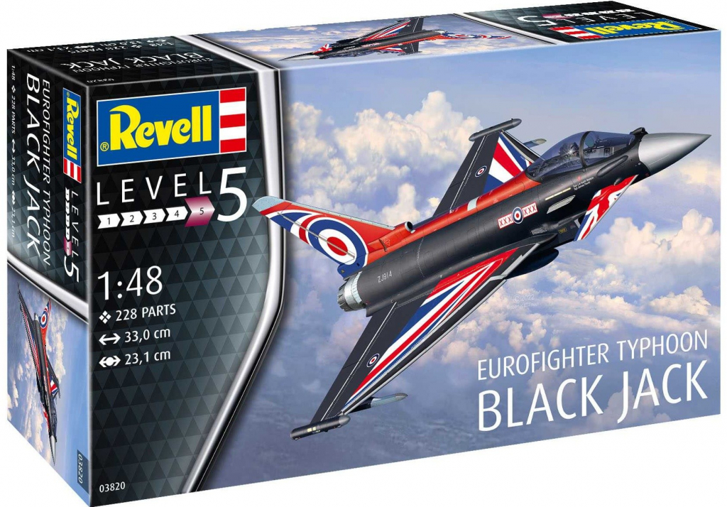 Revell Plastic ModelKit letadlo 03820 Eurofighter Jack černá 1:48