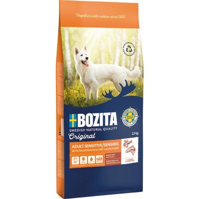 Bozita Original Adult pro citlivou kůži a srst s lososem a rýží bez pšenice 12 kg