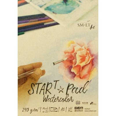 SM.LT Akvarelový papír v bloku - SM•LT STAR T Pad Watercolor A5, 240g, 20 listů – Sleviste.cz