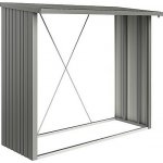 Biohort Dřevník Woodstock 229 x 102 x 199 cm šedý křemen metalíza – Sleviste.cz