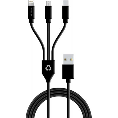 Le Cord LC1391 USB-A 3 in 1 multi, 1,2m, černý – Zboží Mobilmania