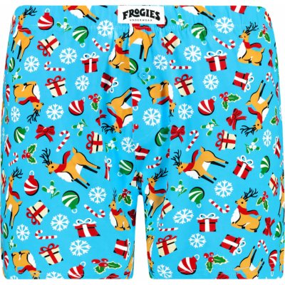 Frogies Pánske trenky Winter classic Christmas světle modrá – Zboží Dáma