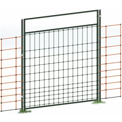 Vchodová branka k elektrické ohradníkové síti, výška 125 cm, šířka 83 cm, dvojitý hrot – Zboží Mobilmania