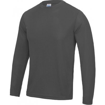 Just Cool Strečové triko na sport s dlouhým rukávem a UV ochranou šedá uhlová JC002