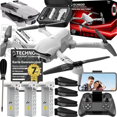 DRON TECHNOID S HD WiFi KAMEROU 2000 m 3x Akumulátor 90 min GPS 45 km/h KUFR – Zboží Živě
