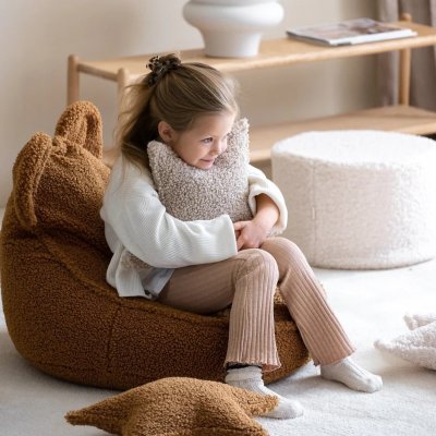 Wigiwama sedací vak pro děti Medvídek - plyš béžová – Zboží Mobilmania