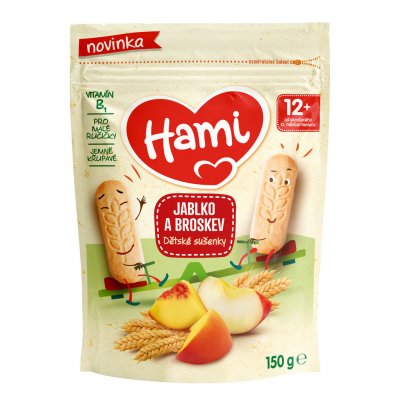 Hami Jablko a broskev dětské sušenky 150 g – Zboží Dáma