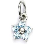 Čištín Stříbrný přívěsek Pomněnka se Swarovski krystaly akvamarin P 1391 2630 – Hledejceny.cz