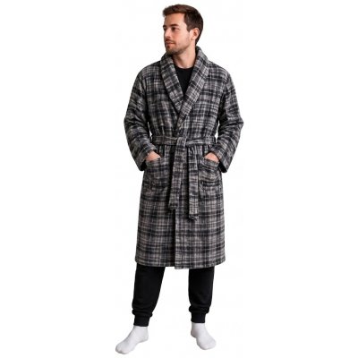 F&F 905 pánský župan károvaný šedý – Zboží Dáma