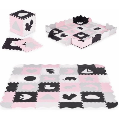 Ecotoys Pěnová podložka s plotem puzzle suchý bazén 36 ks růžové – Zboží Dáma