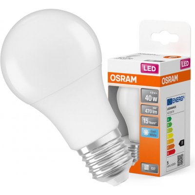 Osram LED žárovka LED E27 A60 4,9W = 40W 470lm 4000K Neutrální bílá 200° STAR OSRSTAJ0010 – Hledejceny.cz