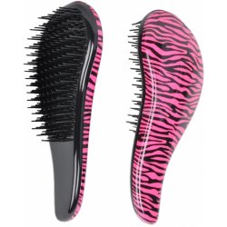 Detangler kartáč na rozčesávání vlasů s rukojetí růžová zebra