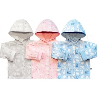 Baby Service bavlněný kabátek s kapucí Zajíci modrý – Zboží Mobilmania