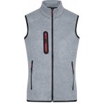 James & Nicholson JN773 dámská vesta z pleteného fleecu světle šedý melír / červená – Zboží Dáma