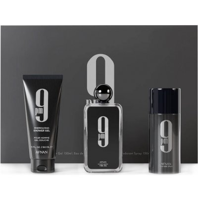 Afnan 9 pm EDP 100 ml + sprchový gel 150 ml + deospray 150 ml dárková sada – Zbozi.Blesk.cz