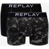 Boxerky, trenky, slipy Replay boxerky Boxer Style 8 Cuff Logo&Camouflage 2Pcs Box Black/Camou Black